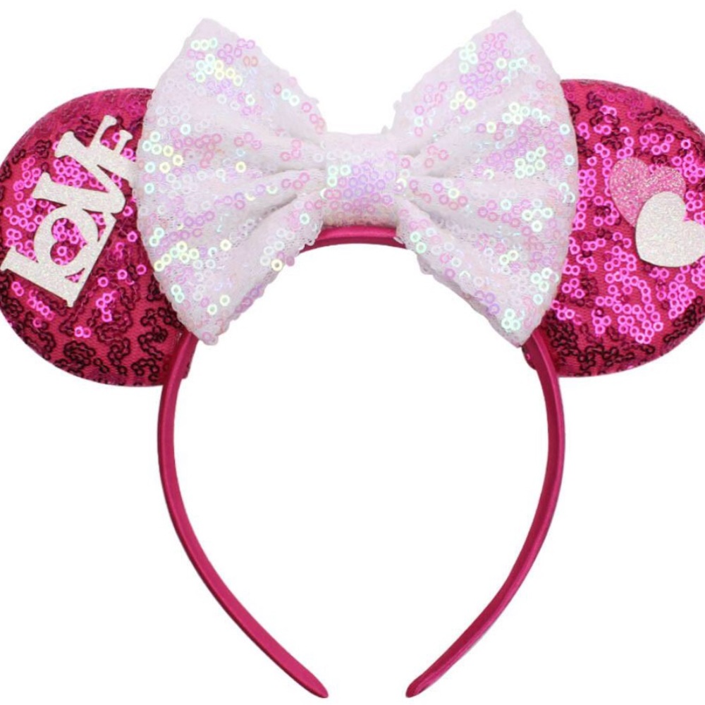 Valentine’s Day Minnie Mouse Ears Big Bow Sequins